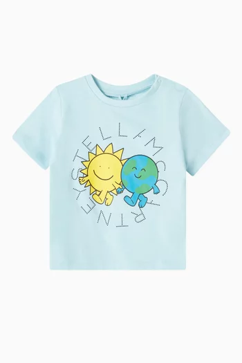 Smiley Sun & Earth T-shirt in Cotton