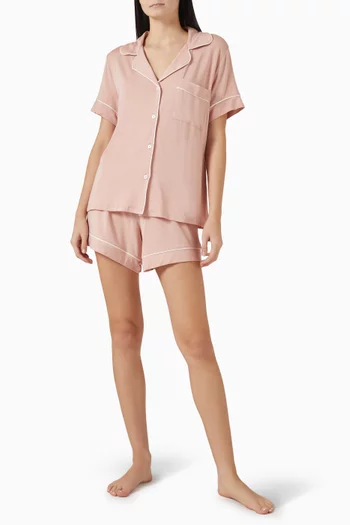 طقم بيجاما شورت جيزيل بقصة فضفاضة تينسيل مودال