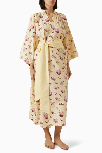 Amaya Helios Seashell Robe in Cotton-Silk