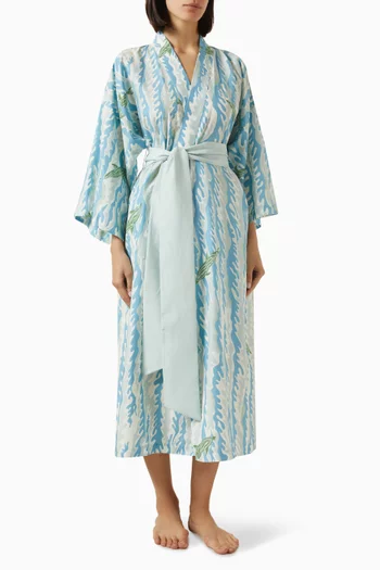 Amaya Sirena Wave Robe in Cotton-Silk