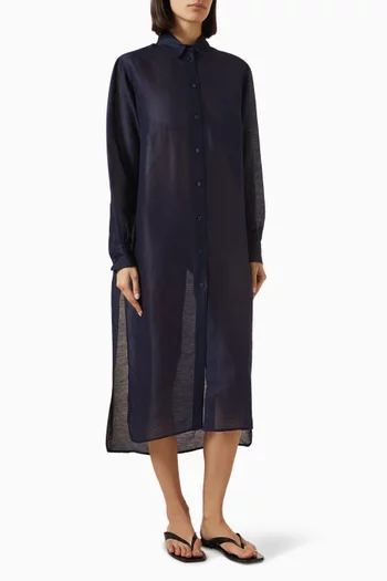 Phoebe Shirt Dress in Linen-Silk