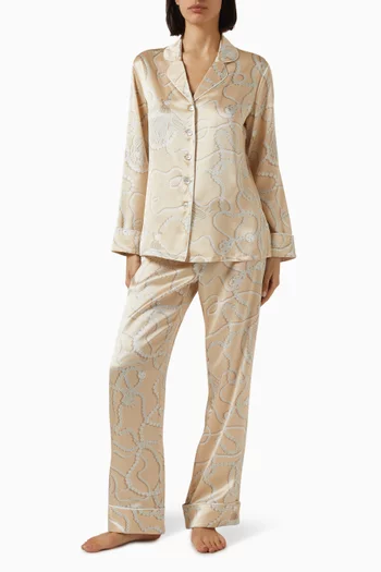 Lila Pearl Pyjamas in Silk Satin