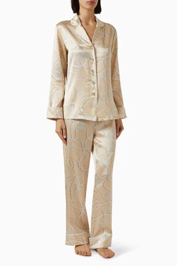 Lila Pearl Pyjamas in Silk Satin