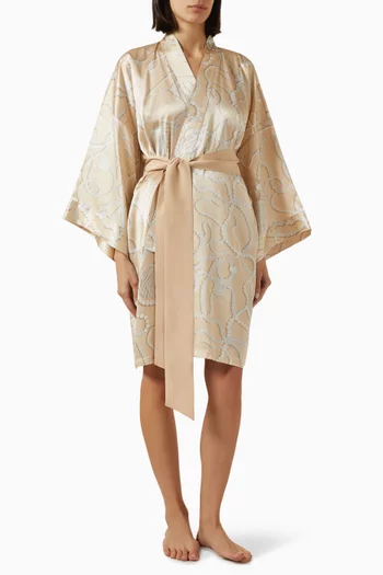 Mimi Abalone Pearl Robe in Silk Satin