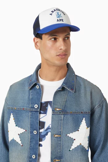 كاب بيسبول بنقشة مموهة قنب وقماش شبكي