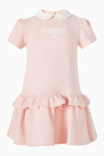 FF Collared Dress in Cotton-fleece