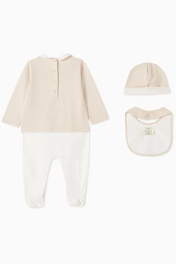 Logo Sleepsuit Set in Cotton