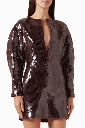 فستان ميتيلا قصير مطرز بالترتر