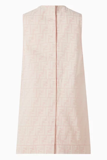 فستان بنقشة حرفي FF دينم قطن