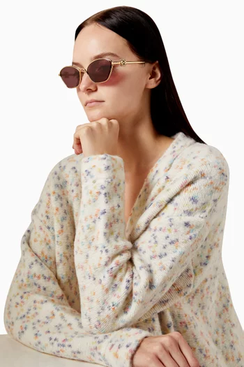 Anagram Hexagonal Sunglasses in Metal