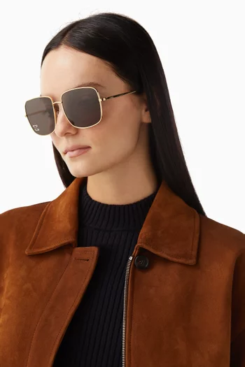 Triomphe Square Sunglasses in Metal