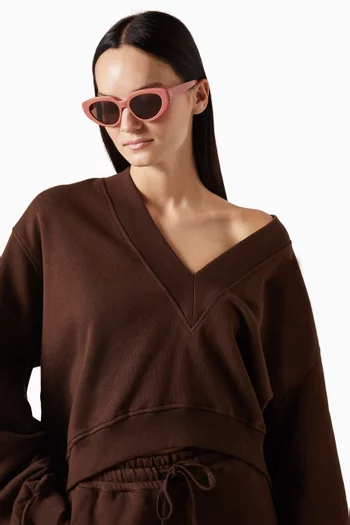 Cat-eye 3 Dots Sunglasses in Acetate