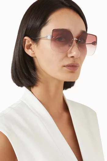 Pearl Butterfly Sunglasses in Metal