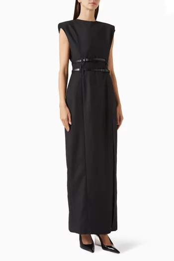 فستان بيلا طويل مزيج صوف