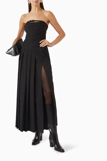Half Pleated Midi Dress