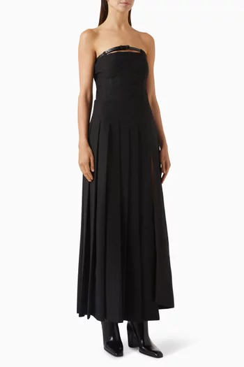 Half Pleated Midi Dress