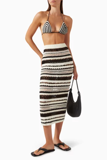 Riviera Maxi Crochet Skirt in Viscose-knit