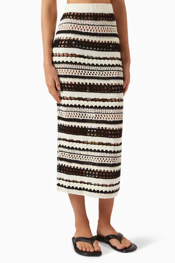 Riviera Maxi Crochet Skirt in Viscose-knit