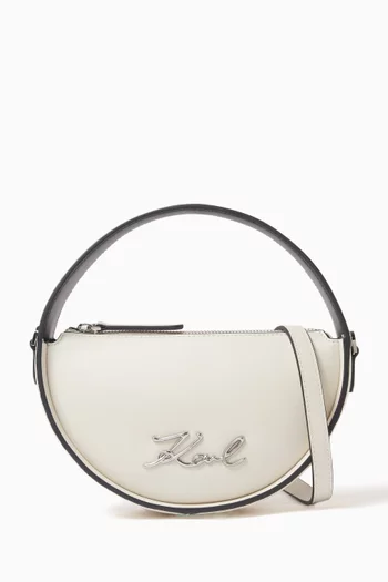 K/Signature Round Bag in Faux Leather