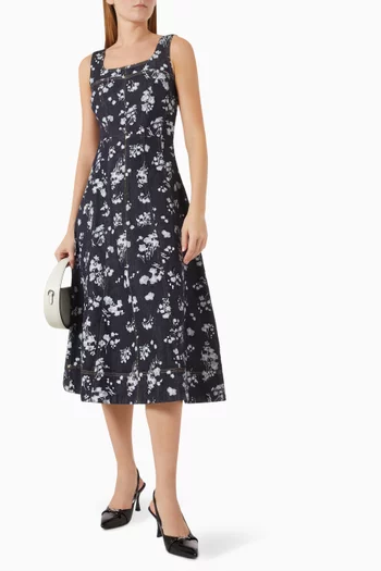 Orchid Midi Dress in Denim