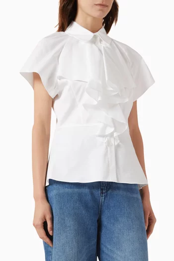 Ruffle Shirt in Cotton Poplin