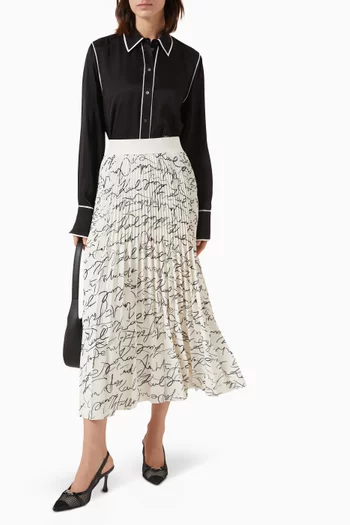 Pleated Midi Skirt