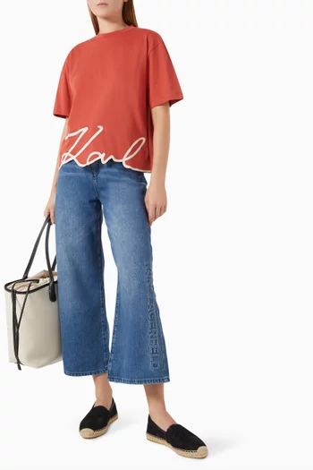 Signature-hem T-shirt in Organic-cotton