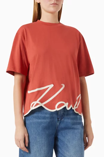 Signature-hem T-shirt in Organic-cotton