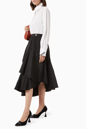 Voluminous Ruffle Midi Skirt