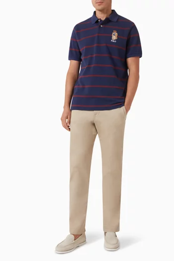 Bear Striped Polo Shirt