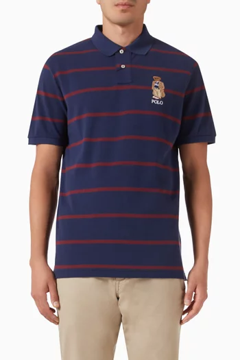 Bear Striped Polo Shirt
