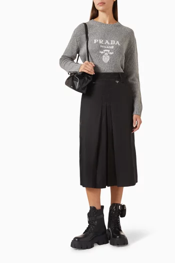 Logo Crewneck Sweater in Virgin Wool Blend