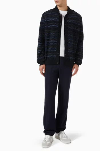 Chevron Cardigan in Cotton-blend Knit