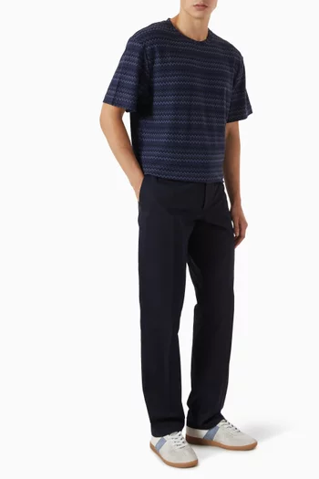 تي شيرت بنقشة راشيل وشيفرون قطن منسوج