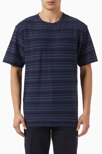 تي شيرت بنقشة راشيل وشيفرون قطن منسوج