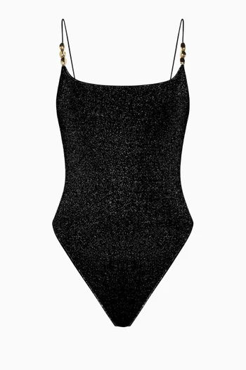 Glazed Lumiere Bead Swimsuit in Lurex