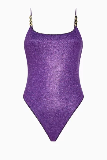 Glazed Lumiere Bead Swimsuit in Lurex