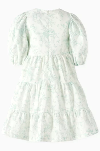 Ruffle Floral Dress in Cotton