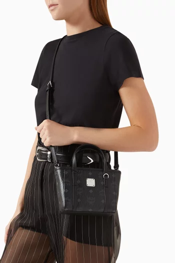 Mini Toni Shopper Tote Bag in Visetos Canvas