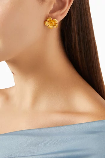 أقراط ايكا صغيرة نحاس مطلي ذهب عيار 24