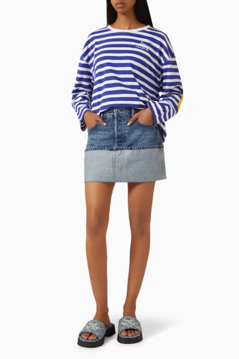 Daisy Striped T-shirt in Cotton-jersey