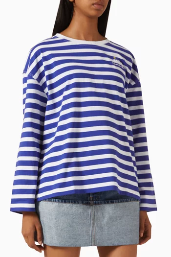Daisy Striped T-shirt in Cotton-jersey