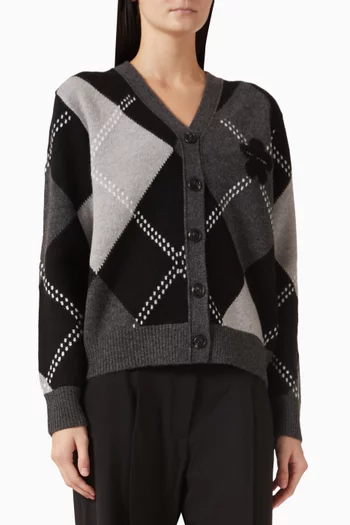 Preppy Daisy Argyle Cardigan