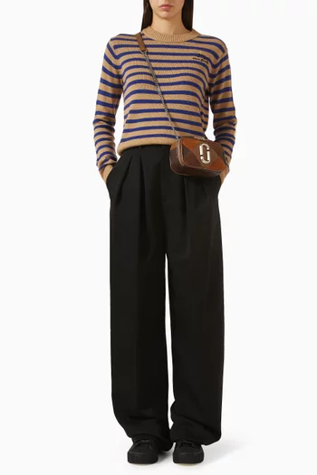 Joy Striped Crew Neck Sweater in Wool-blend Knit