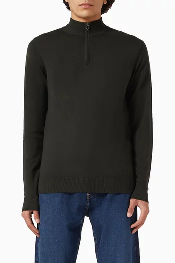 Half Zip Sweater in Extra-fine Merino Wool