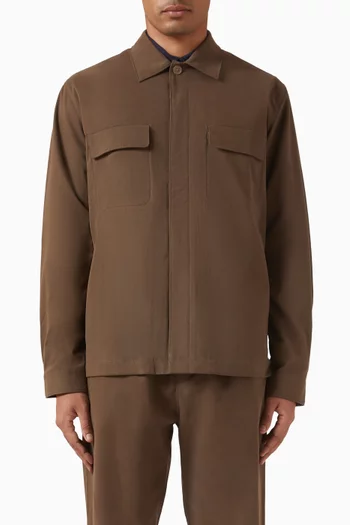 قميص بنمط جاكيت قطن وكشمير