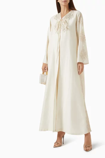Embellished V-neck Abaya