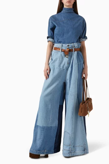 بنطال واسع الساقين دينم