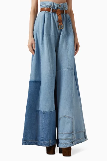 بنطال واسع الساقين دينم