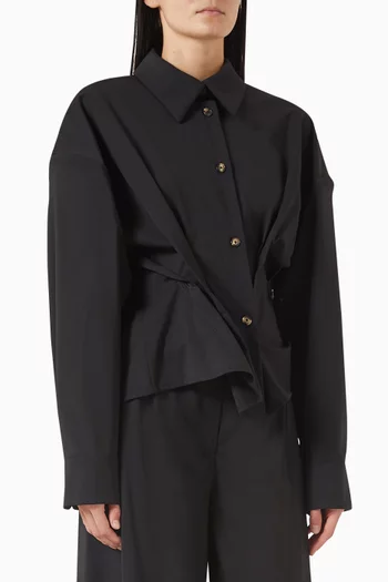 قميص بتصميم ملفوف قطن